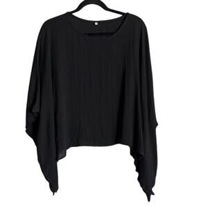 Black Gauzy Flowy Large Top and Skirt Set New!